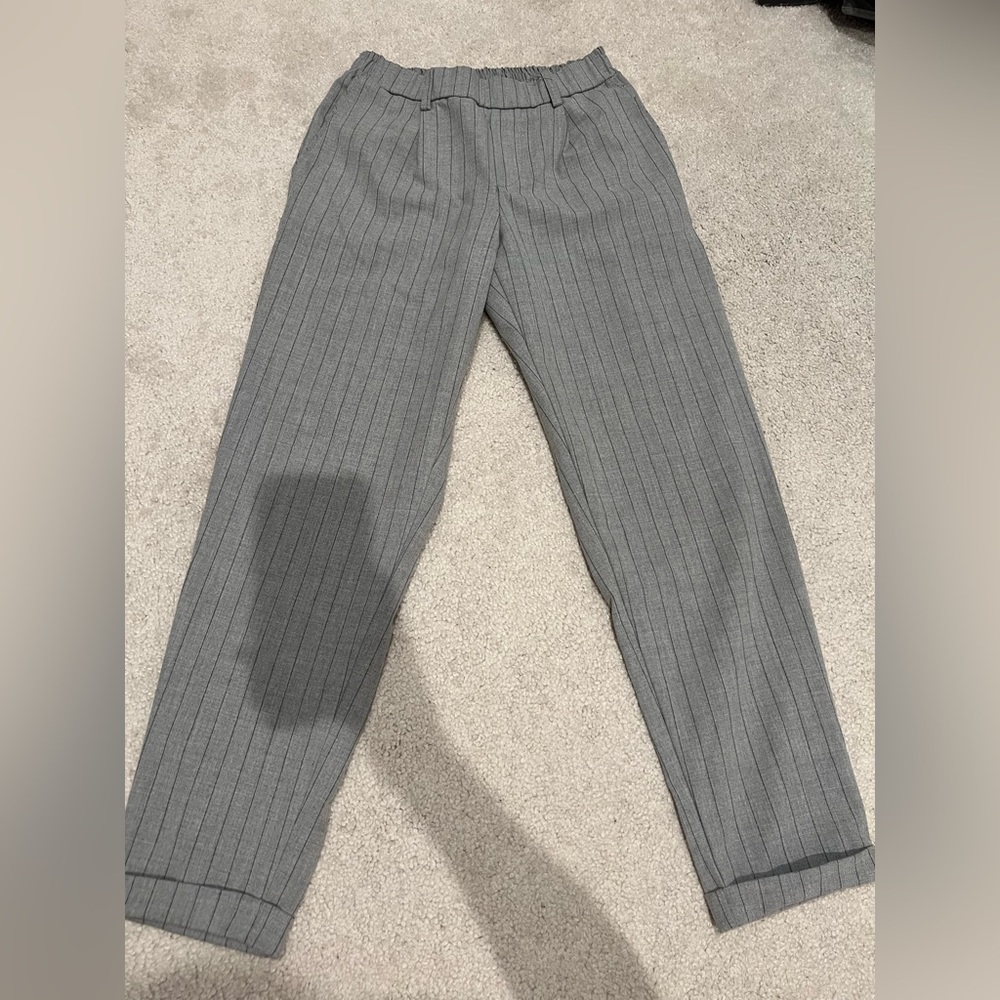 Grey striped formal pants